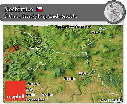 Satellite 3D Map of Neštěmice