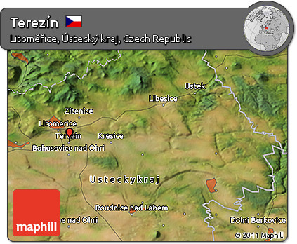 Satellite 3D Map of Terezín