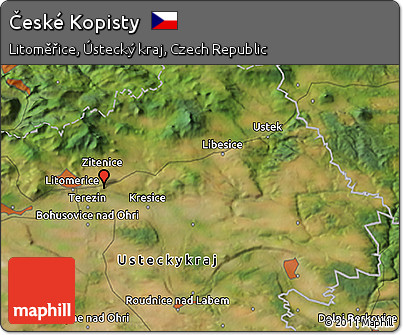 Satellite 3D Map of České Kopisty