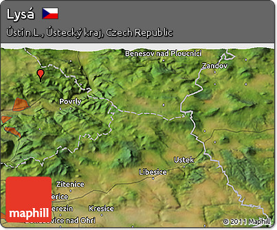 Satellite 3D Map of Lysá