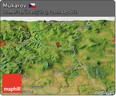 Satellite 3D Map of Mukařov