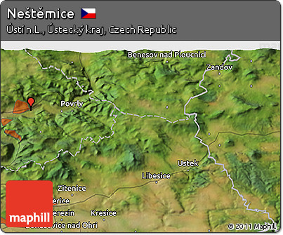 Satellite 3D Map of Neštěmice