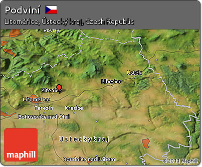 Satellite 3D Map of Podviní