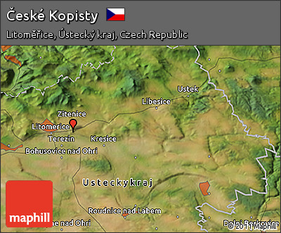 Satellite 3D Map of České Kopisty