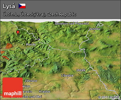 Satellite 3D Map of Lysá
