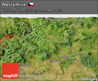 Satellite 3D Map of Neštěmice