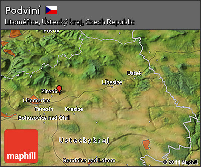 Satellite 3D Map of Podviní