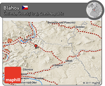 Shaded Relief 3D Map of Bláhov