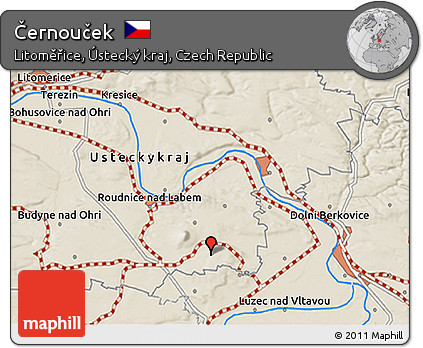 Shaded Relief 3D Map of Černouček