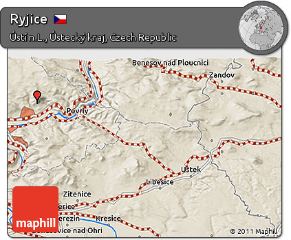 Shaded Relief 3D Map of Ryjice