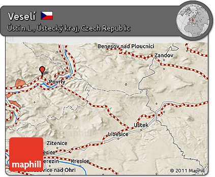 Shaded Relief 3D Map of Veselí