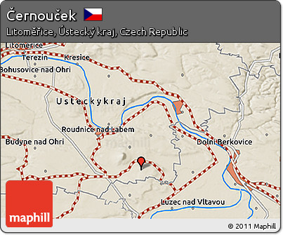 Shaded Relief 3D Map of Černouček
