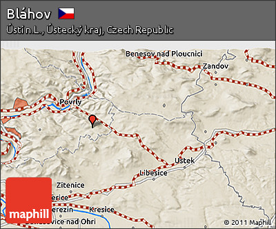 Shaded Relief 3D Map of Bláhov