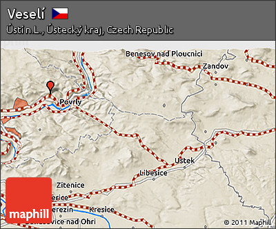 Shaded Relief 3D Map of Veselí