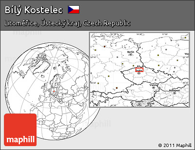 Blank Location Map of Bílý Kostelec