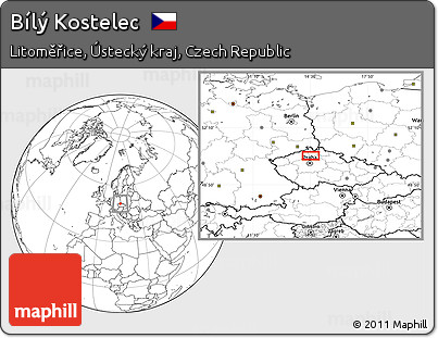 Blank Location Map of Bílý Kostelec