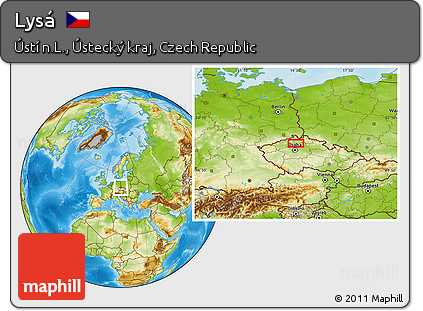 Physical Location Map of Lysá