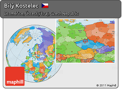 Political Location Map of Bílý Kostelec