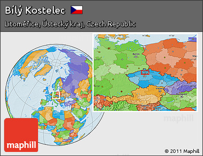 Political Location Map of Bílý Kostelec