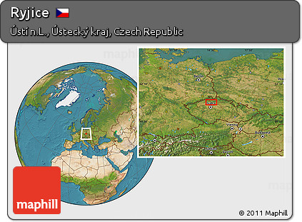 Satellite Location Map of Ryjice