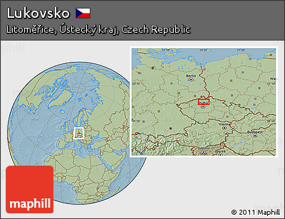 Savanna Style Location Map of Lukovsko, hill shading