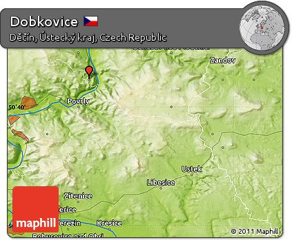 Physical Map of Dobkovice