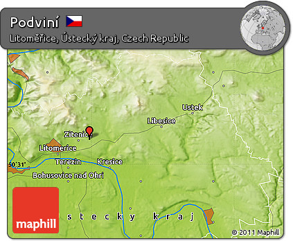 Physical Map of Podviní
