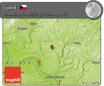 Physical Map of Újezd