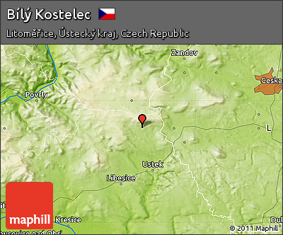 Physical Map of Bílý Kostelec