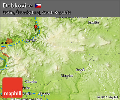 Physical Map of Dobkovice