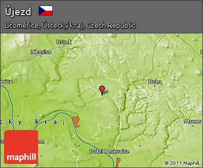 Physical Map of Újezd