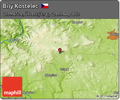 Physical Map of Bílý Kostelec