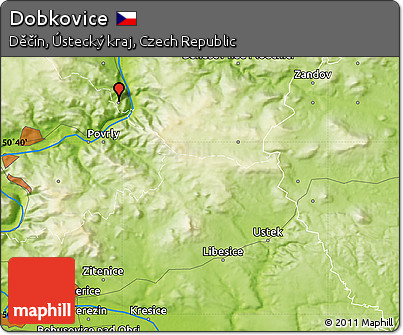Physical Map of Dobkovice