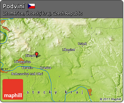 Physical Map of Podviní