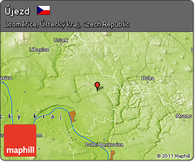 Physical Map of Újezd