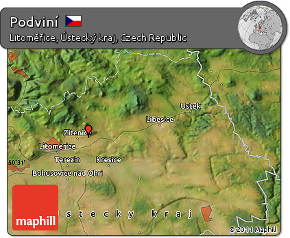 Satellite Map of Podviní