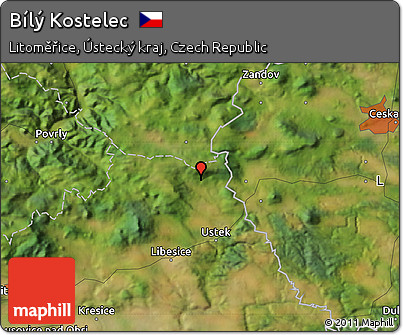 Satellite Map of Bílý Kostelec