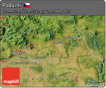 Satellite Map of Podviní