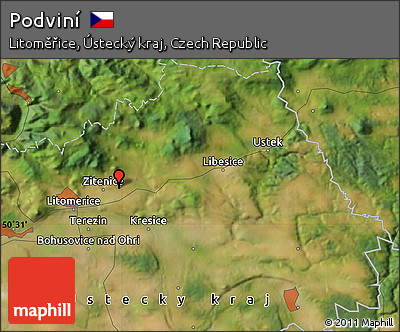 Satellite Map of Podviní