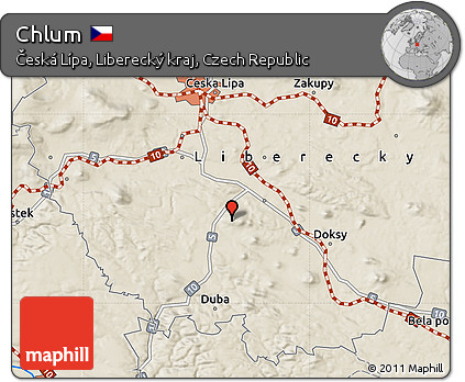 Shaded Relief Map of Chlum