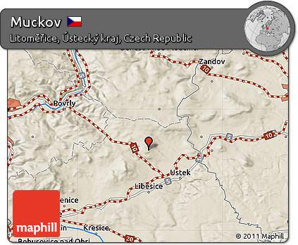 Shaded Relief Map of Muckov
