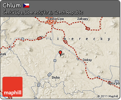 Shaded Relief Map of Chlum