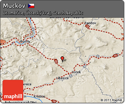 Shaded Relief Map of Muckov