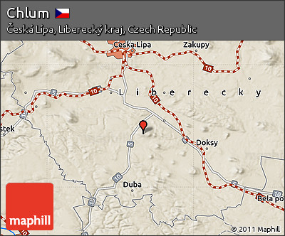Shaded Relief Map of Chlum