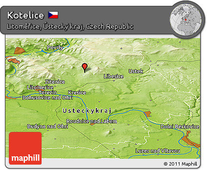 Physical Panoramic Map of Kotelice