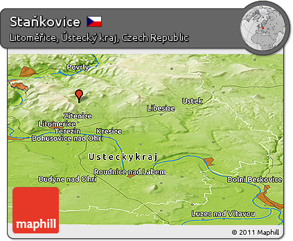 Physical Panoramic Map of Staňkovice