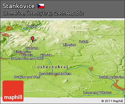 Physical Panoramic Map of Staňkovice