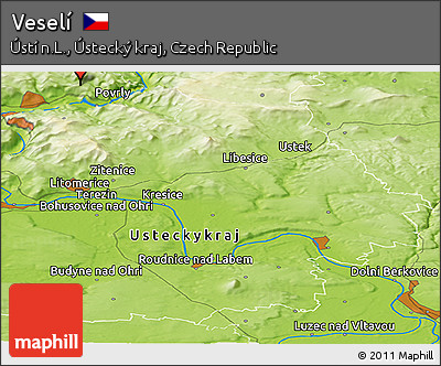Physical Panoramic Map of Veselí