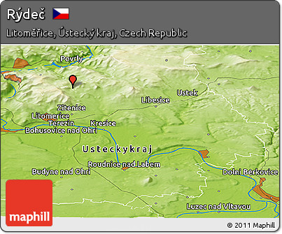 Physical Panoramic Map of Rýdeč