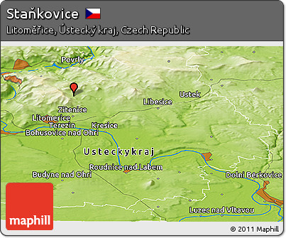 Physical Panoramic Map of Staňkovice